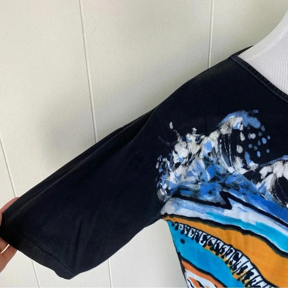 Woman’s Size XL Unbranded Art To Wear Abstract Tie Dye Colorful Waves Mountains - Picture 5 of 12